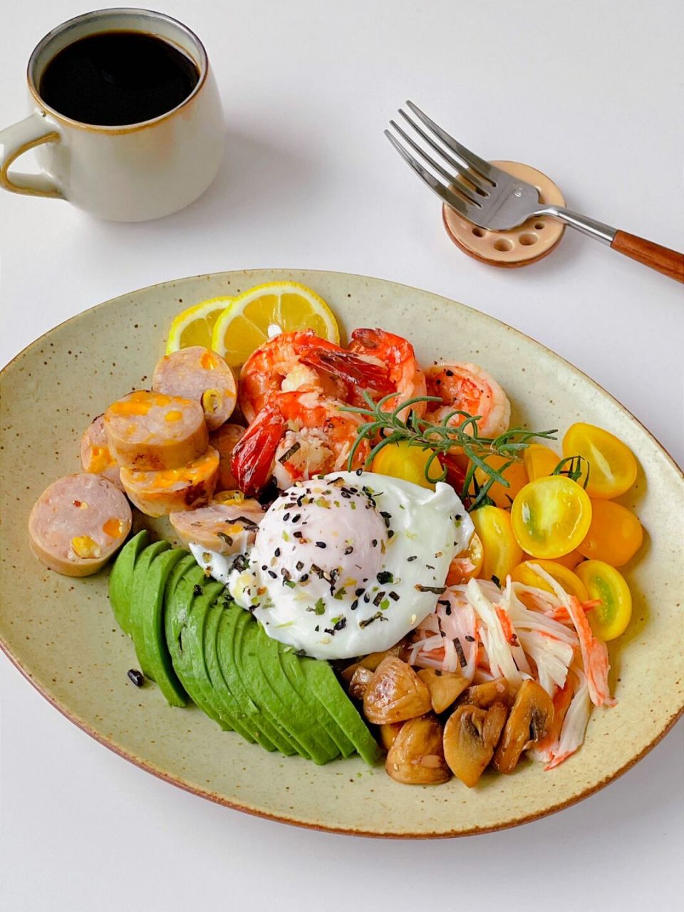 一人食吃什么# 今日食午餐: 	 03:香煎虾仁9877黑米杂粮饭77