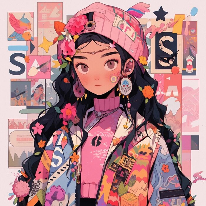 潮酷动漫女生头像!