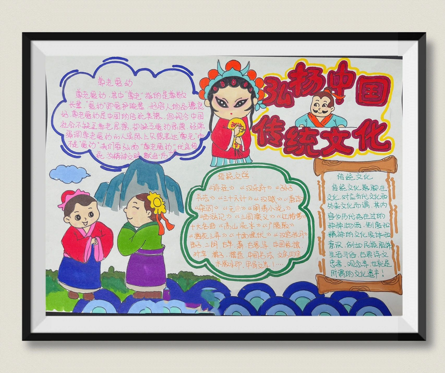 手抄报～9899传统文化 中国9899传统文化手抄报 a4纸90