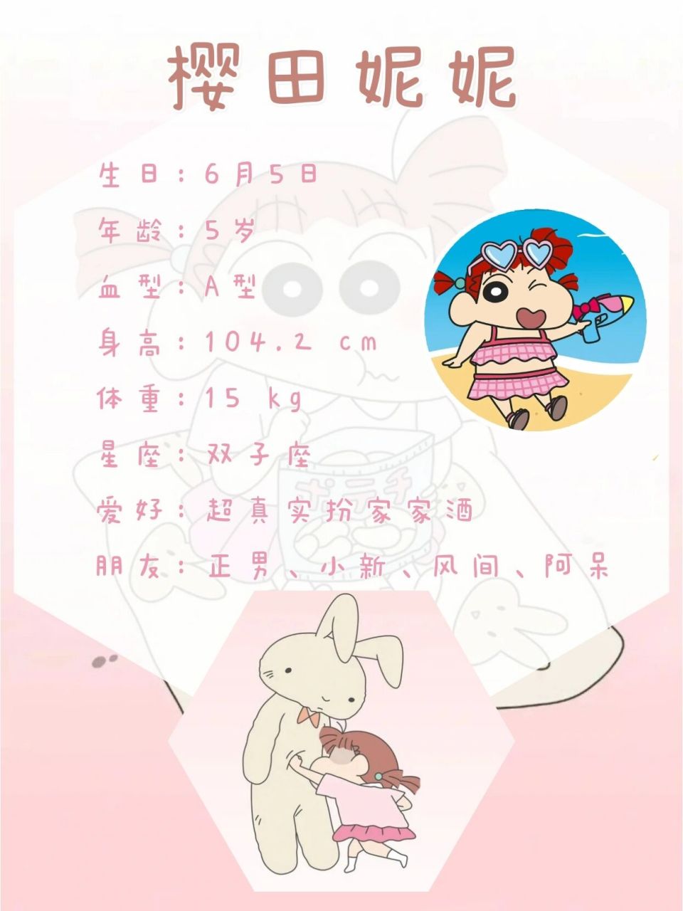 蜡笔小新系列‖樱田妮妮 中文名:樱田妮妮 外文名:桜田ネネ(さくらだ