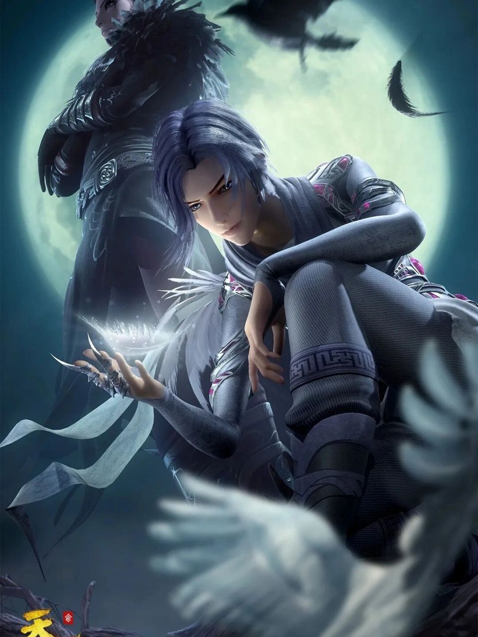 秦时明月高清壁纸白凤 白衣少年踏羽而行,孑然一身,逍遥九天.