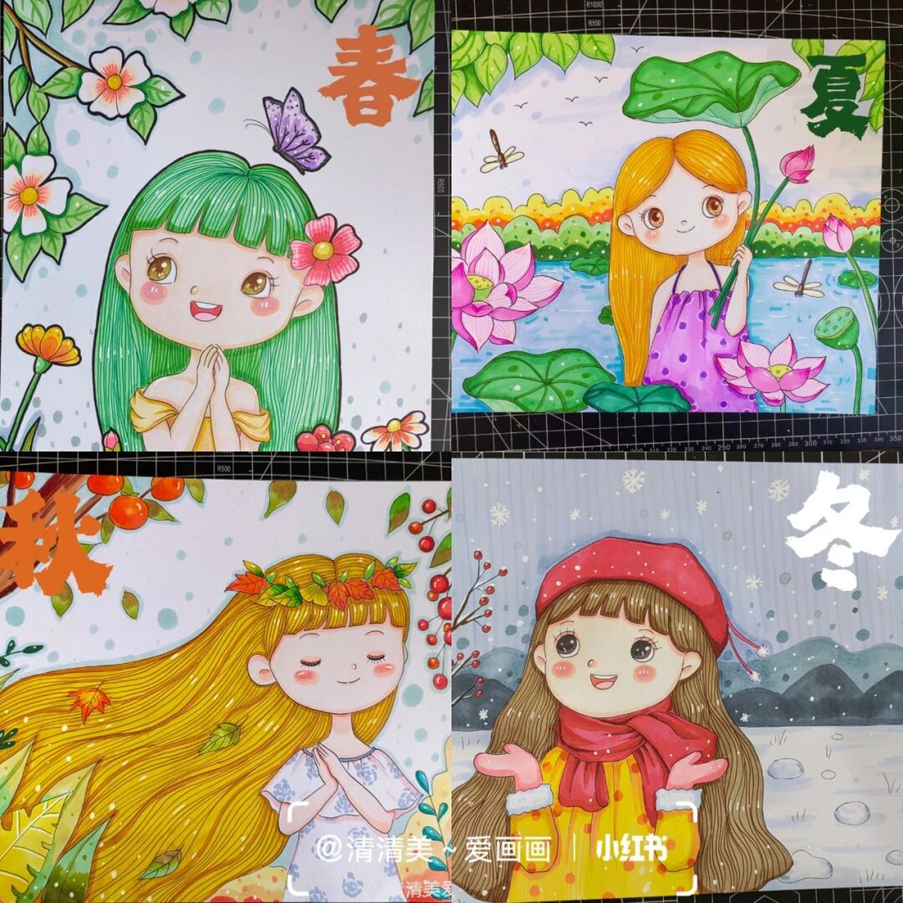 有课程学习哦!#马克笔手绘# #画画# #治愈# #四季绘画# #原创插画