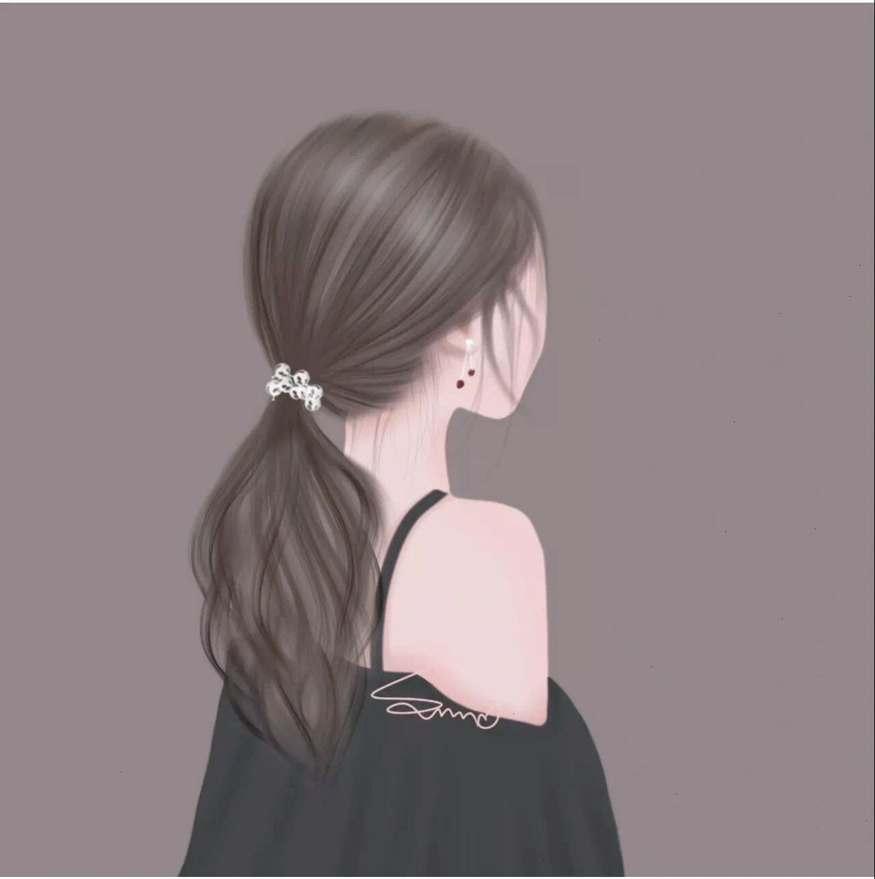 超美女生美背头像