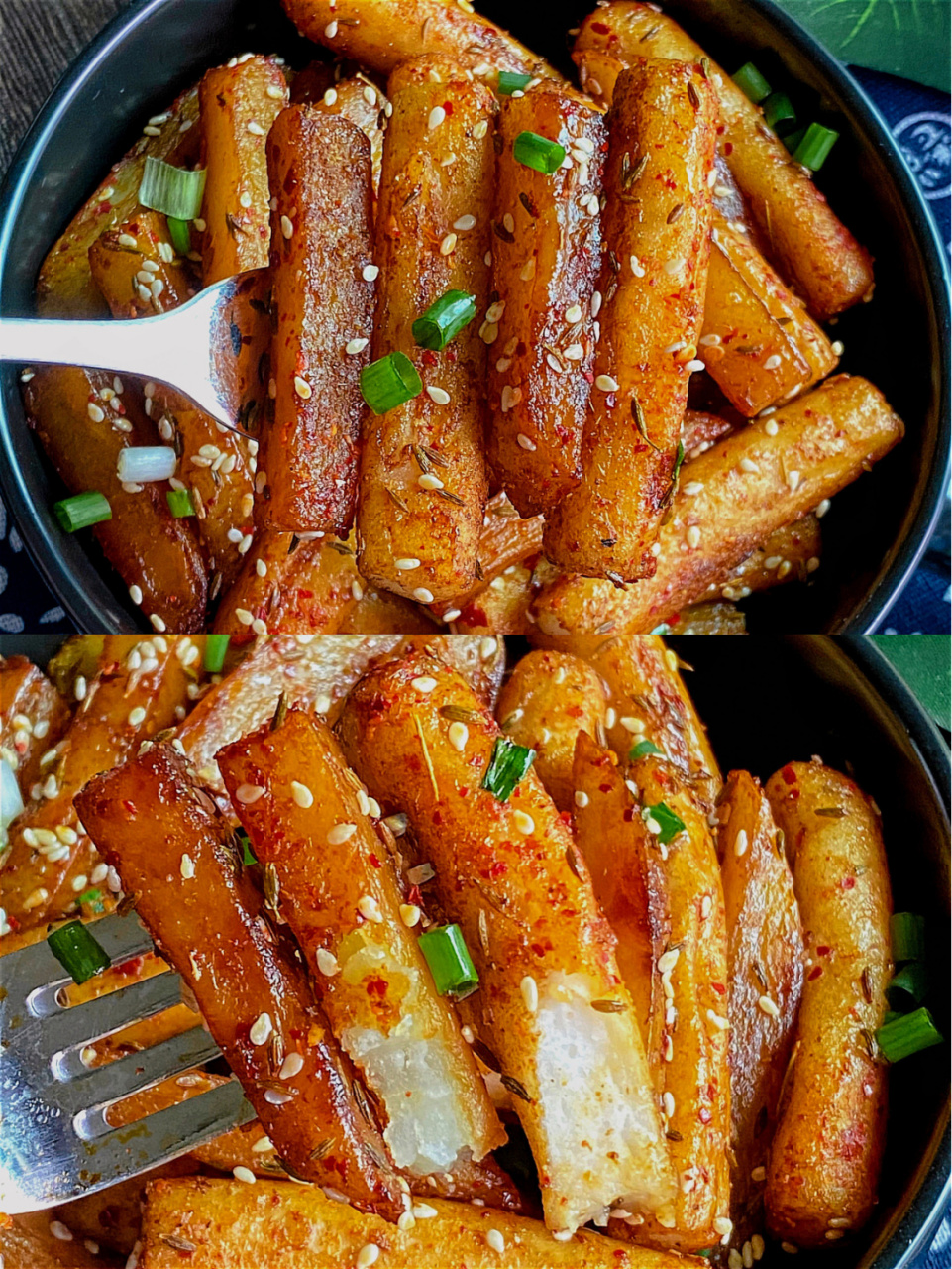 香辣过瘾7515孜然年糕土豆条6015巨好吃太解馋了～ 今天来吃