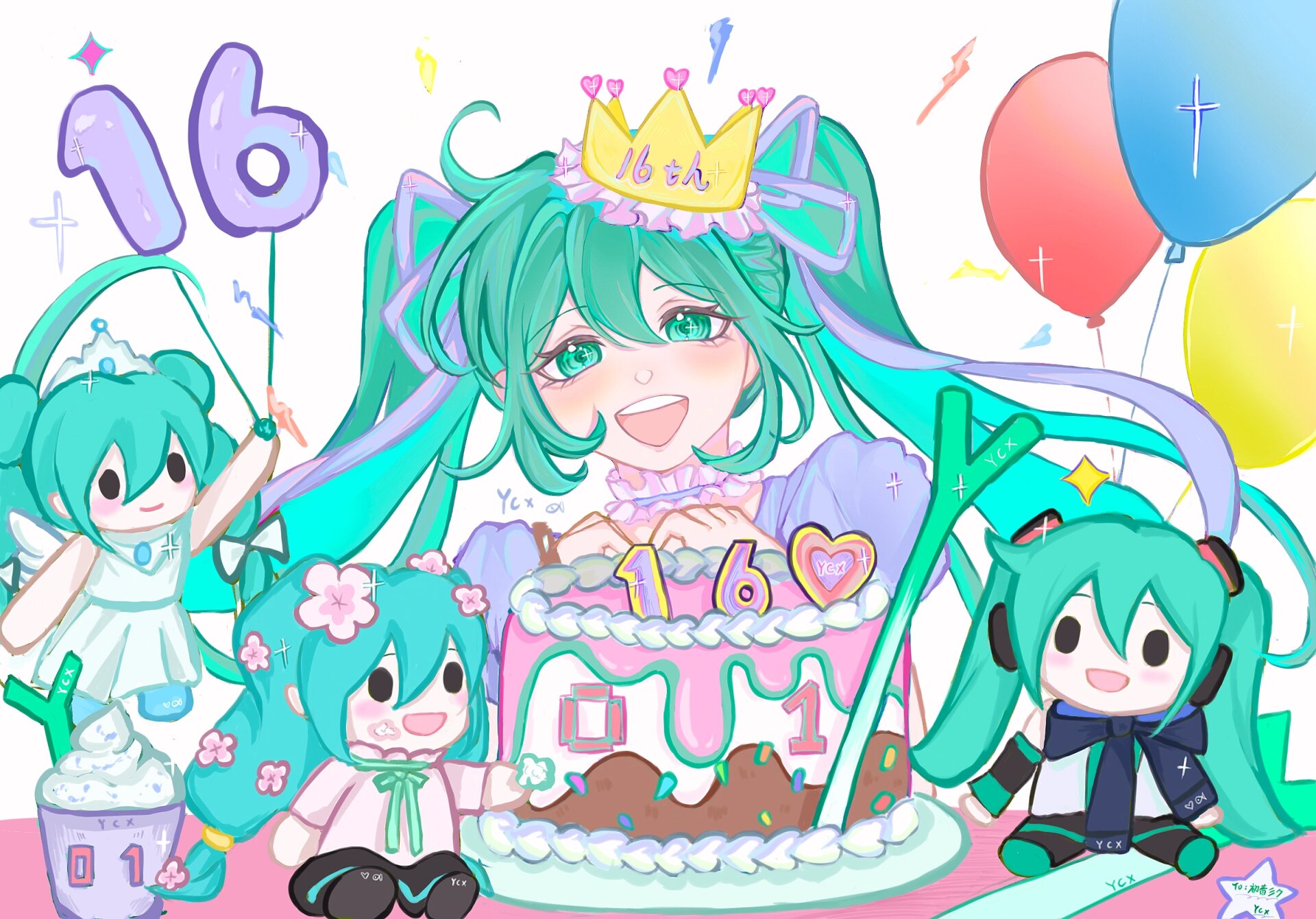 画了初音未来生日贺图!