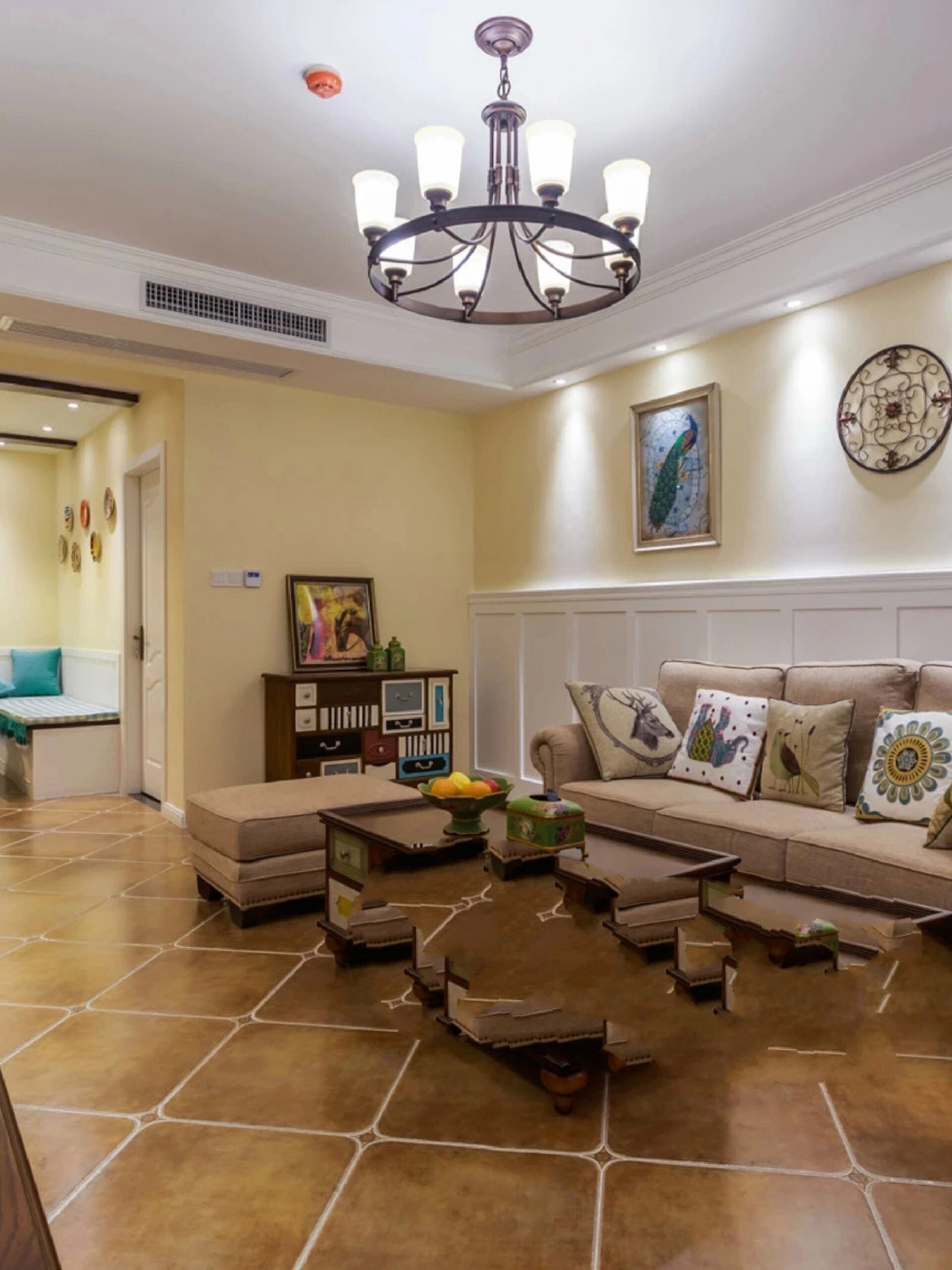 仿古砖独特的美感铺在客厅太合适了