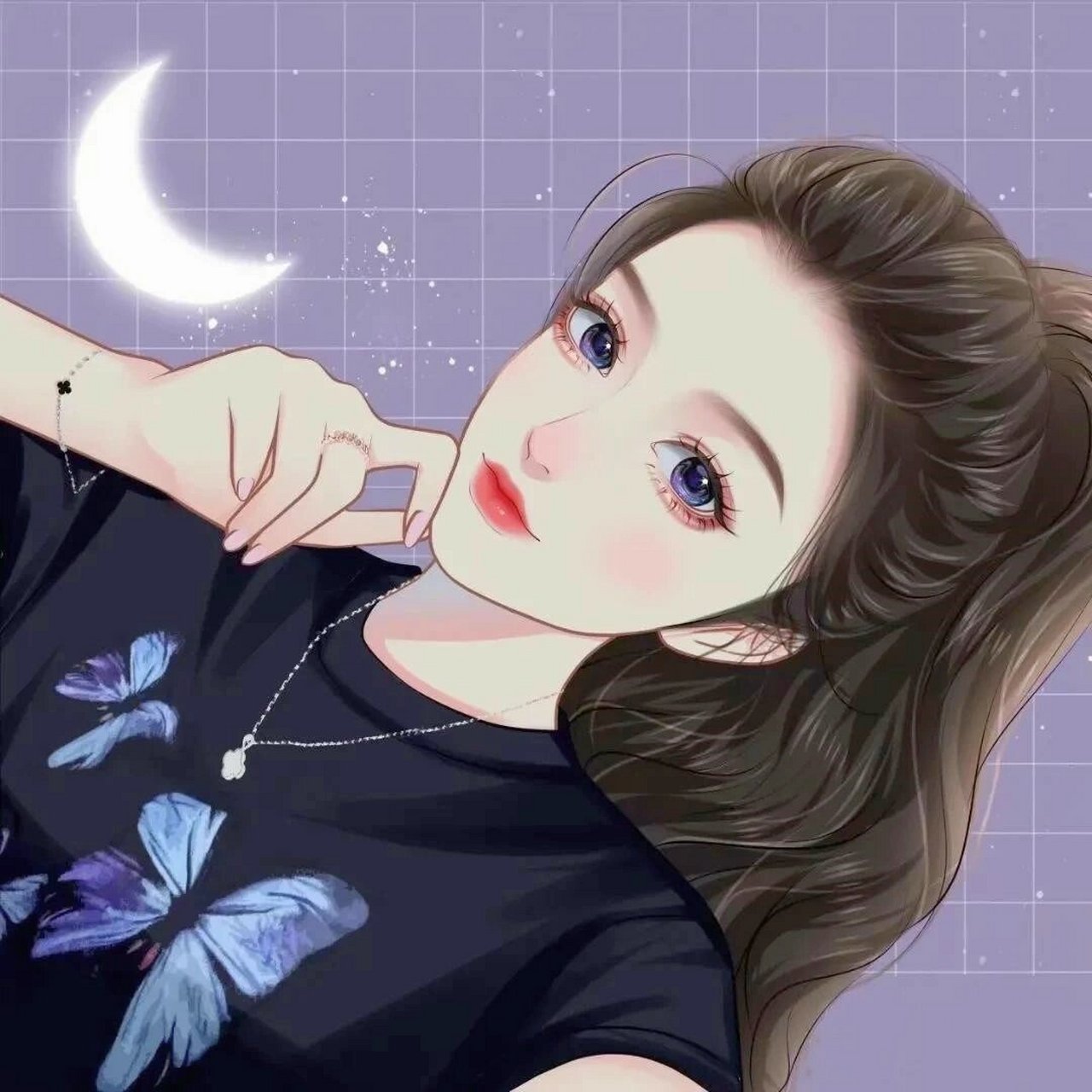 好看漂亮的女生动漫手绘头像,简约洋气 这款动漫手绘画风简单大方