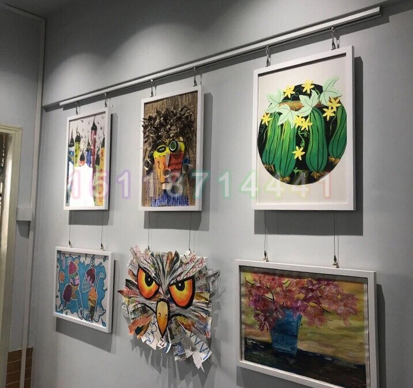 画室画廊装修必备铝合金挂画轨道现货 铝合金挂画轨道,画室作品展览