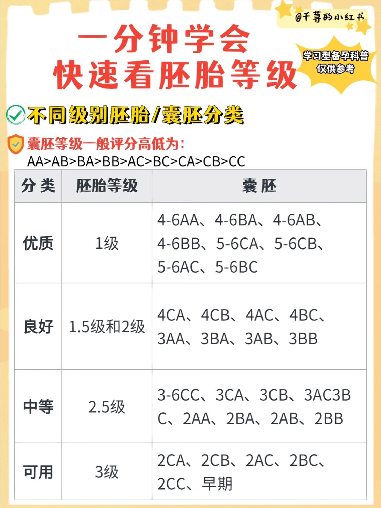 囊胚级别顺序图片