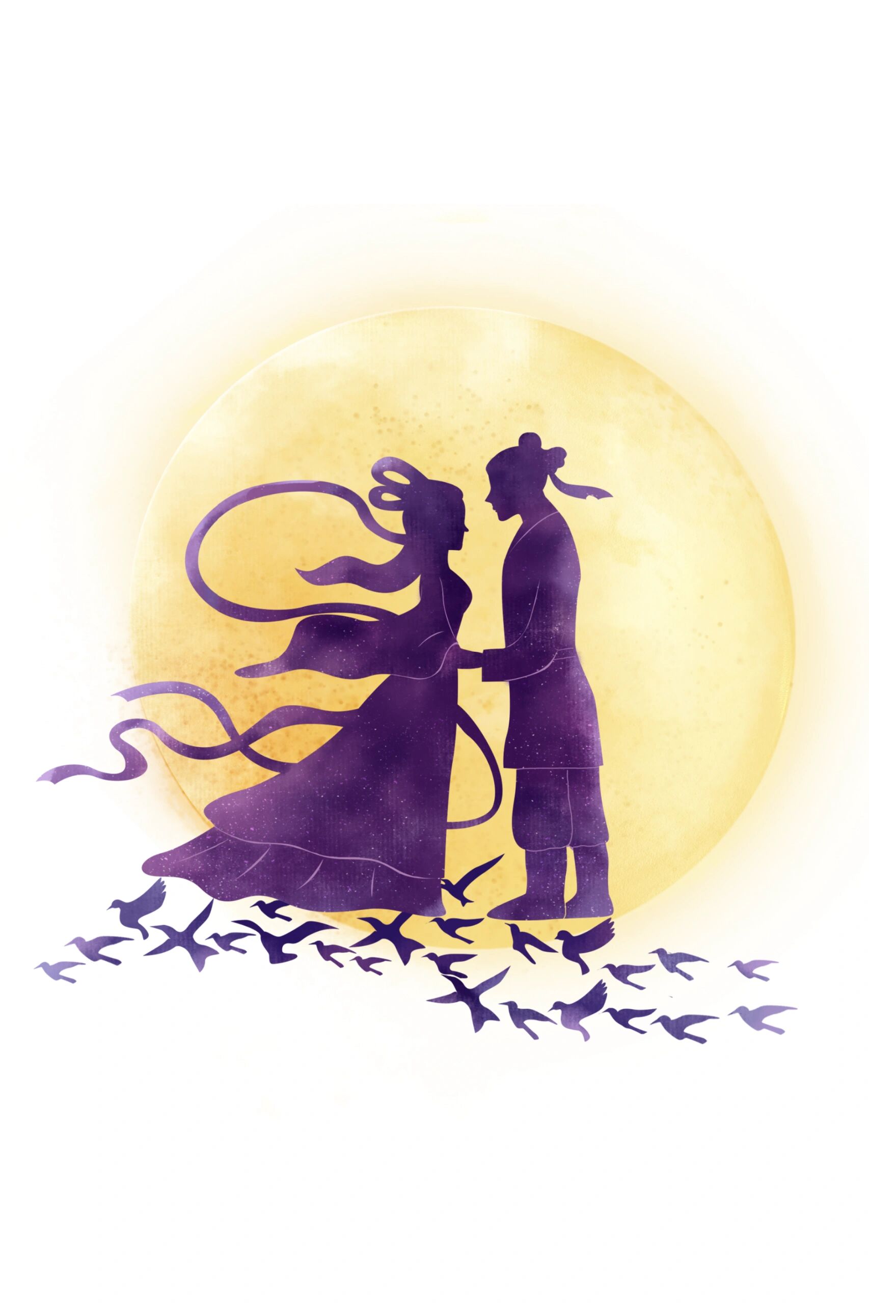 免抠素材|七夕牛郎织女鹊桥相会剪影素材 七夕节就快到了 这是属于