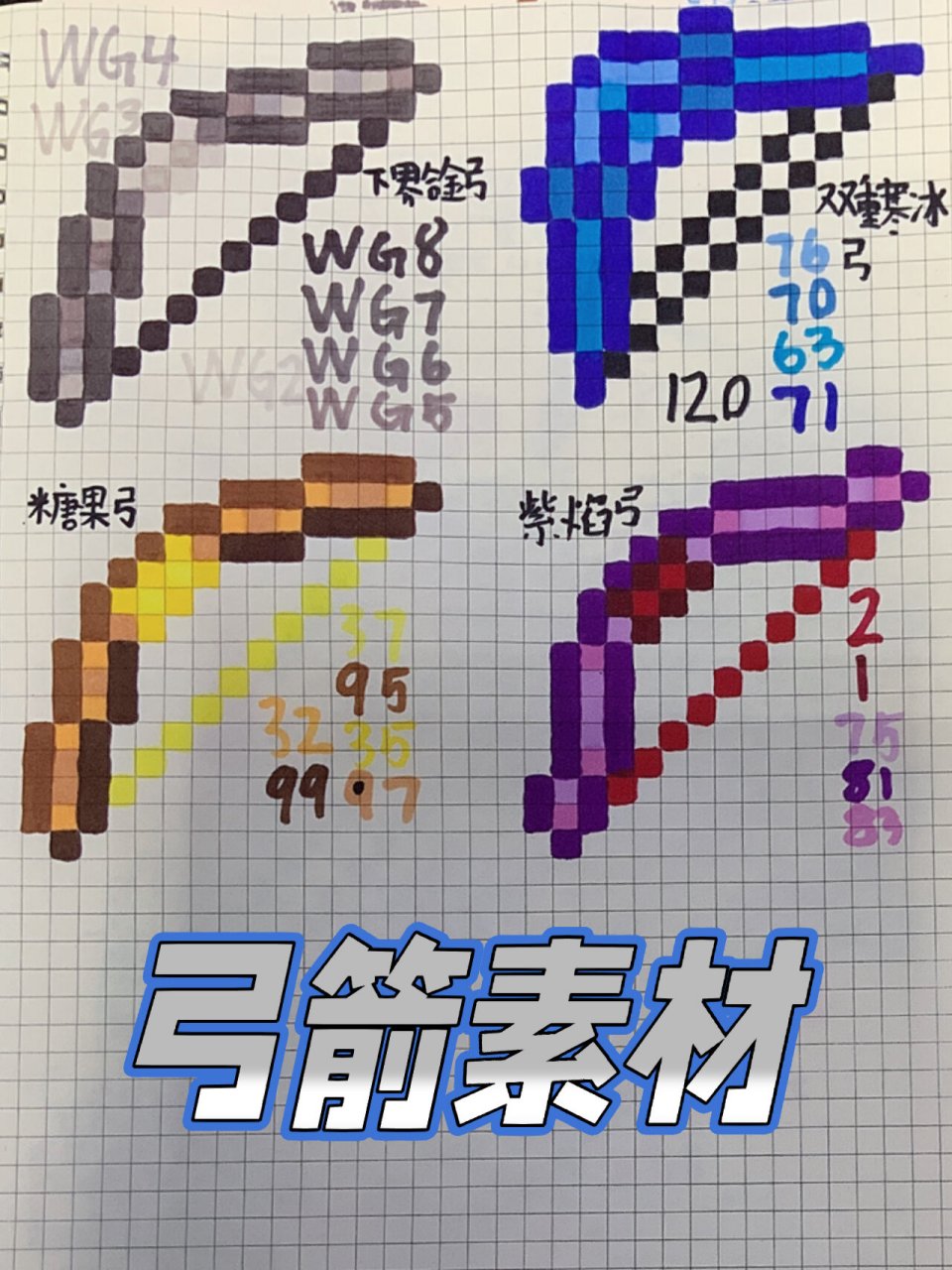 我的世界像素画 我的世界像素画:弓箭素材