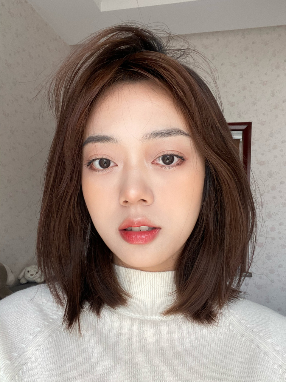 花王雾霾棕! 染了2个月了! 还是很好看! 妆容视频已经发辣 在前面!