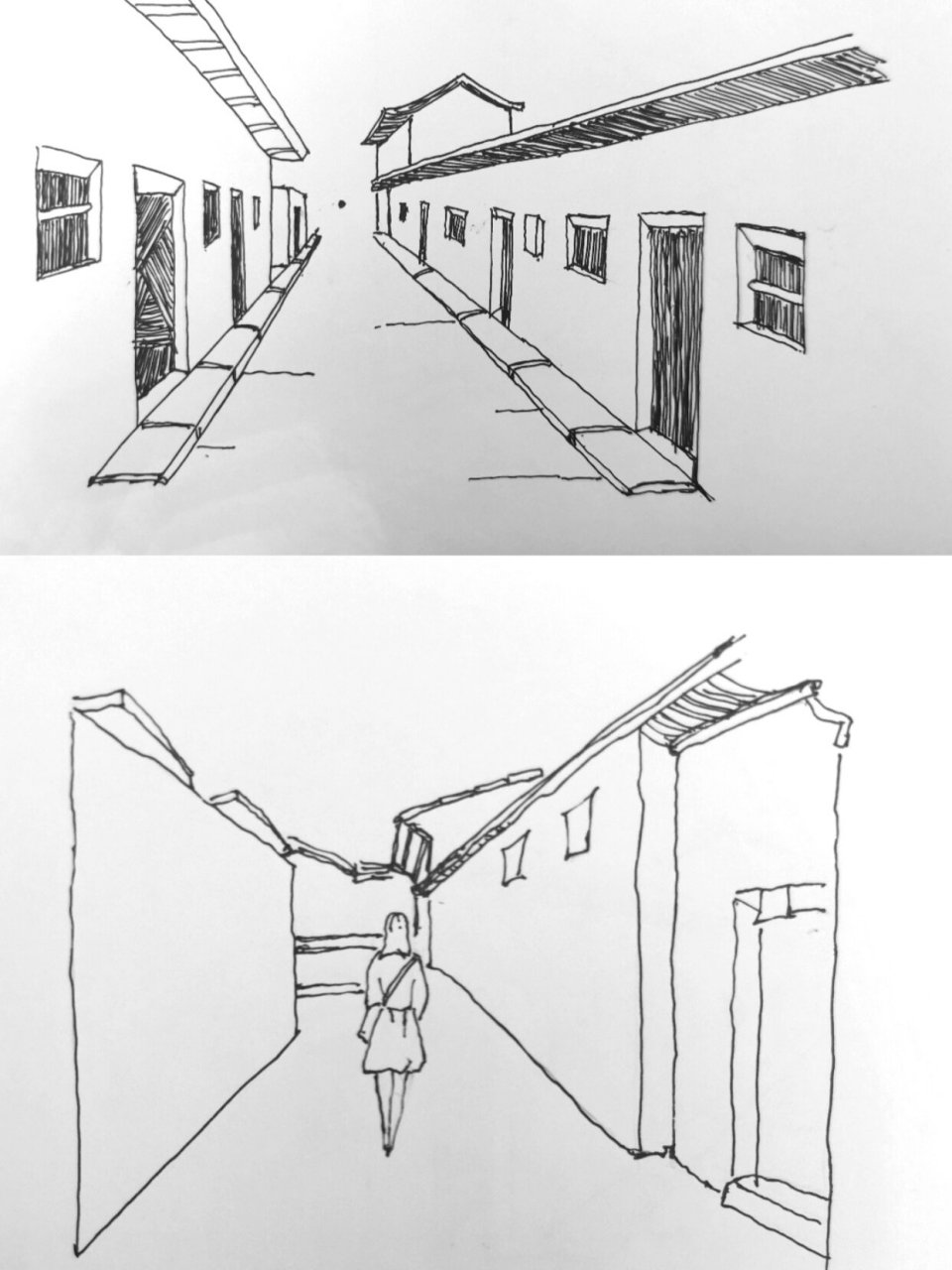 玲珑学画画|风景速写|平行透视 ✨终于学习透视了,首先搞清楚几个