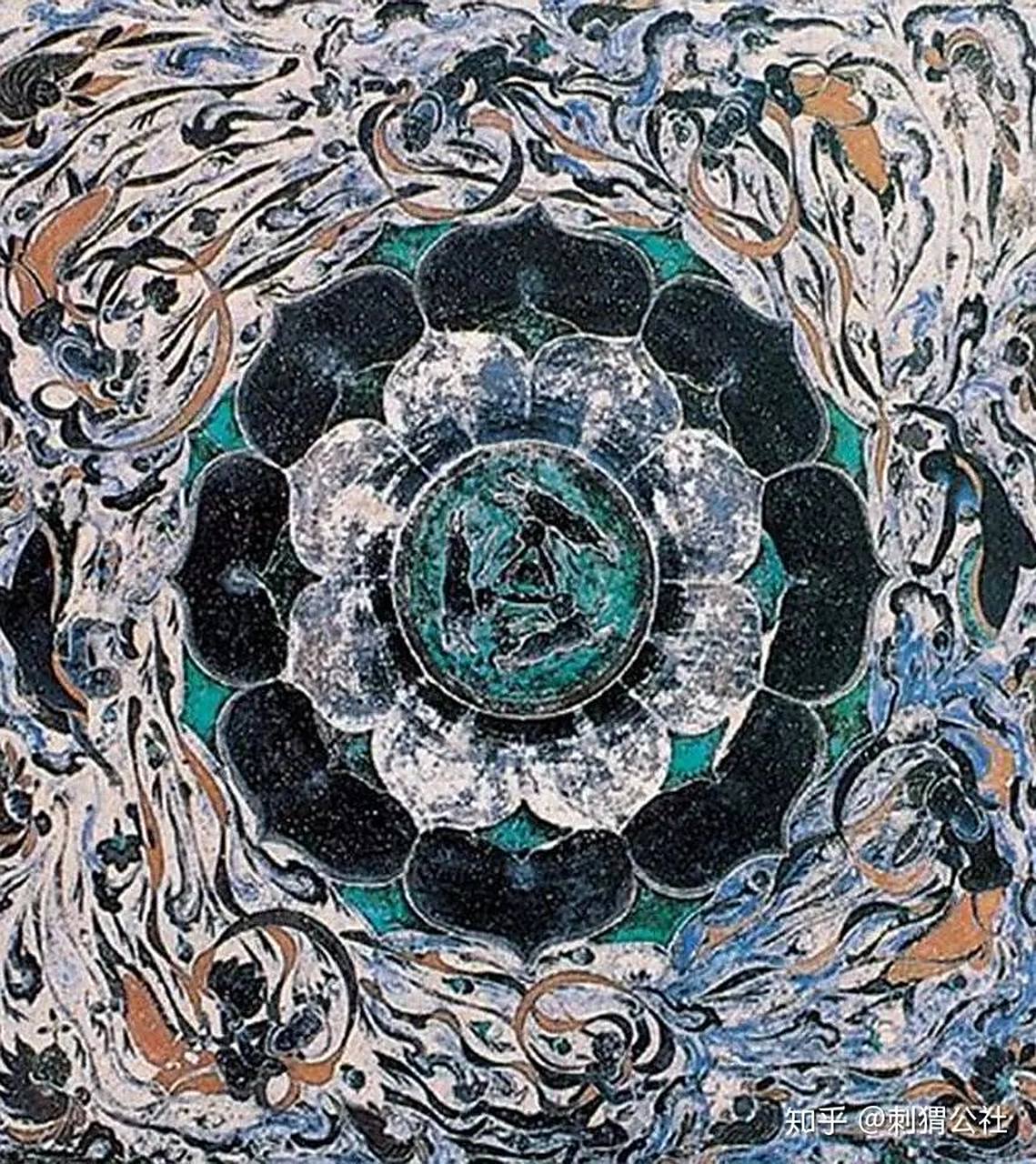 敦煌知识:三兔藻井图 敦煌壁画以精美,绚丽闻名世界,来自敦煌壁画中
