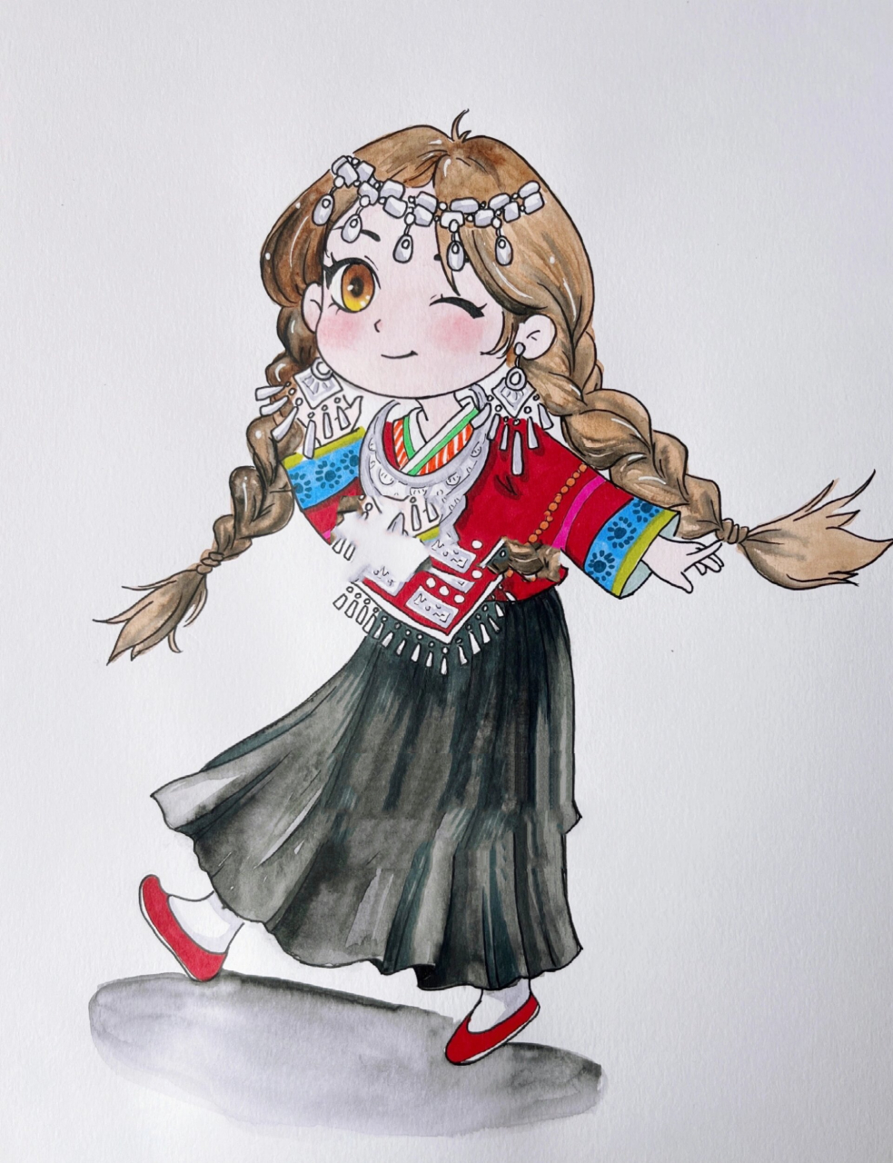 五十六个民族系列漫画—苗族 #画画的日常# #治愈系漫画# #好看的漫画