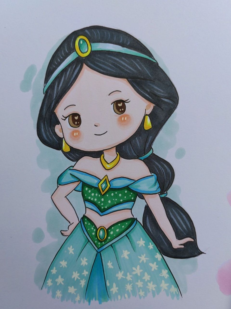 迪士尼公主 #马克笔手绘# #画画# #q版人物# #迪士尼公主头像