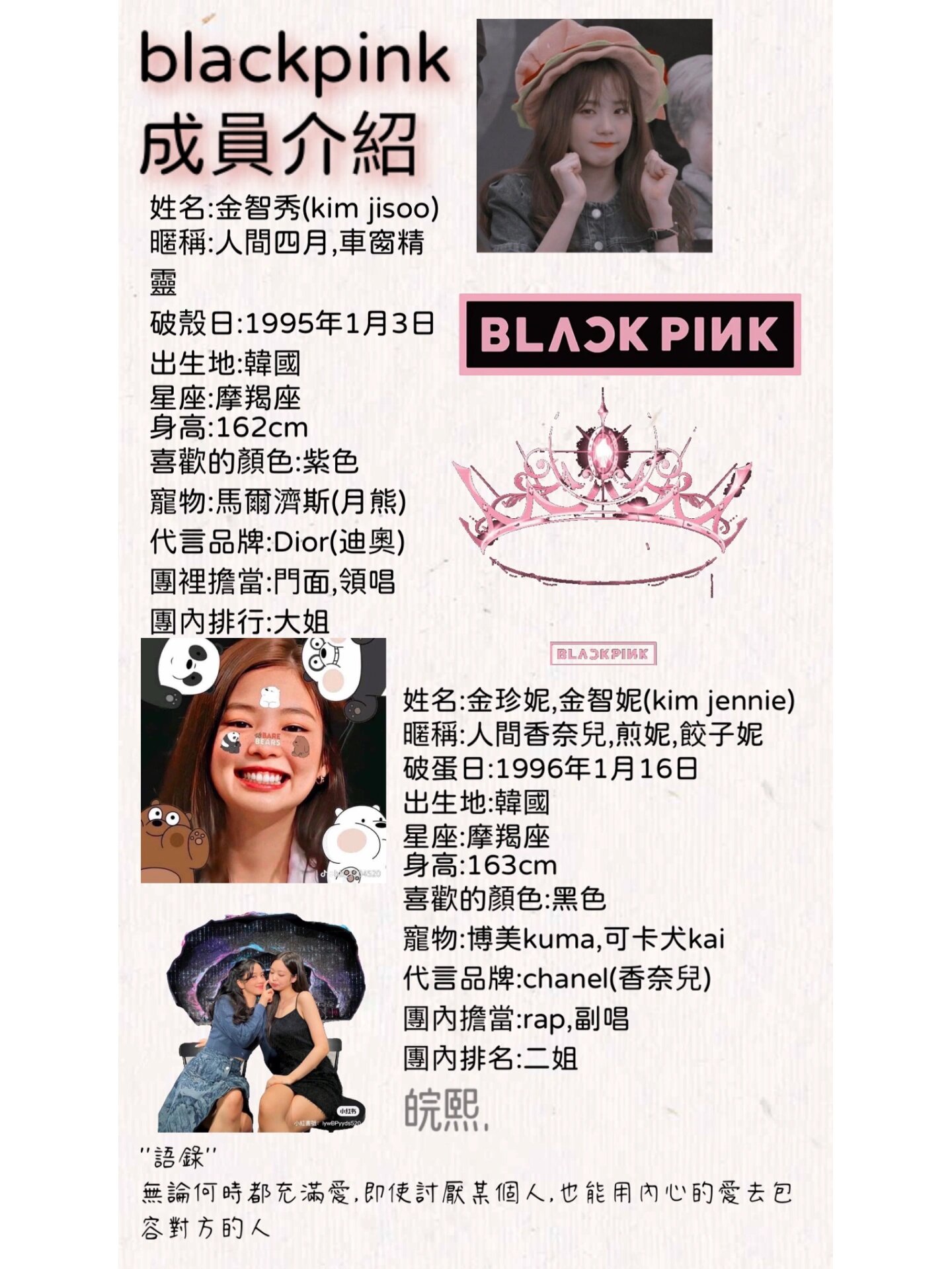 blackpink成员介绍