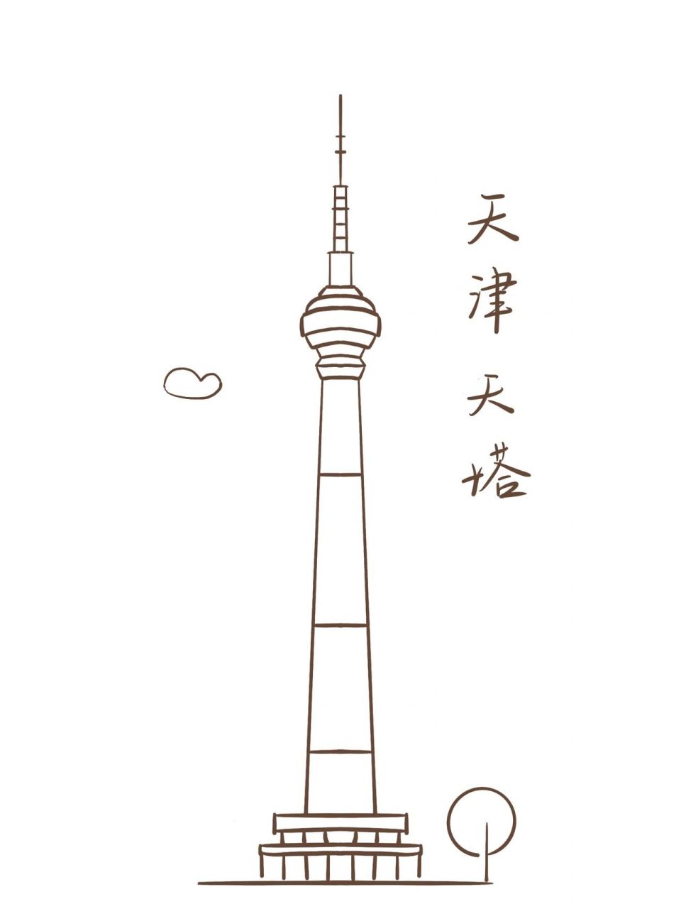 天津有名建筑简笔画图片