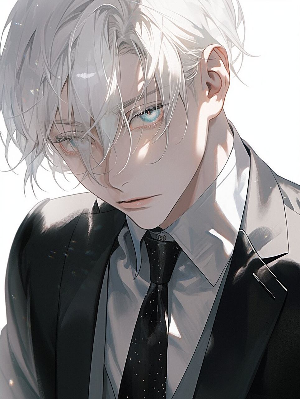 西装白发男头像