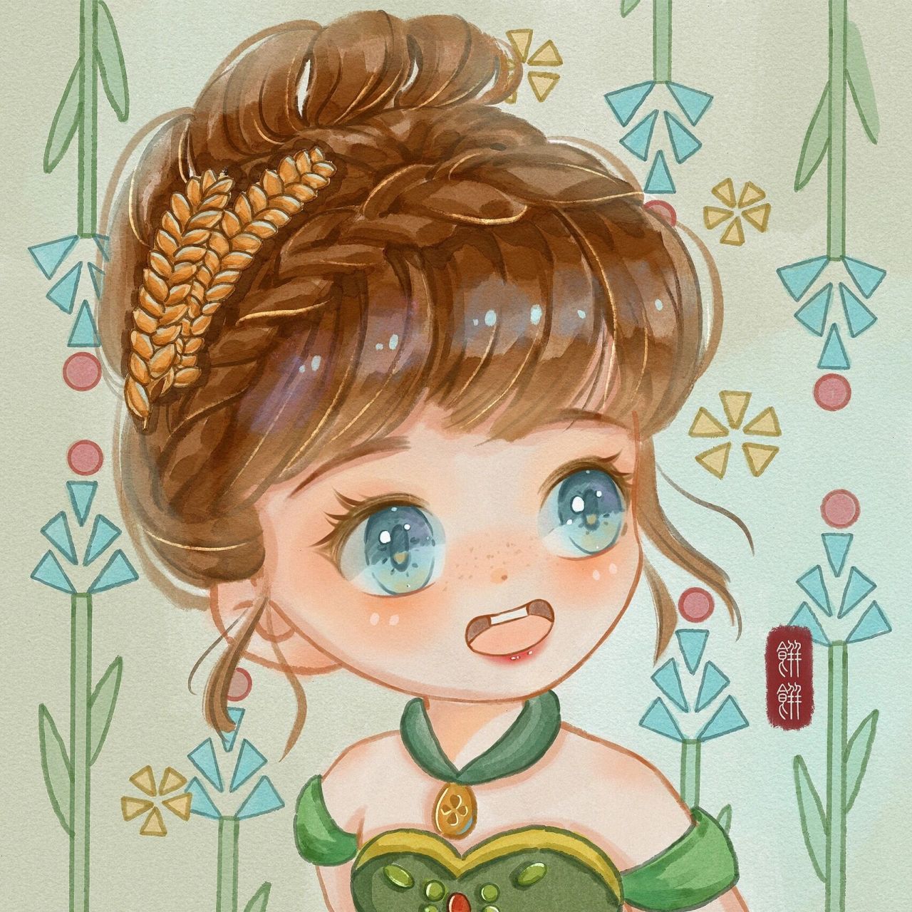 头像练习|安娜公主 继续摸公主头像～ 是可可爱爱的安娜呀