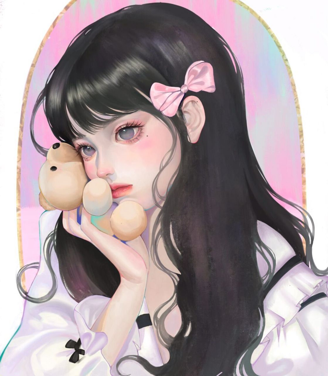 可爱女孩头像插画