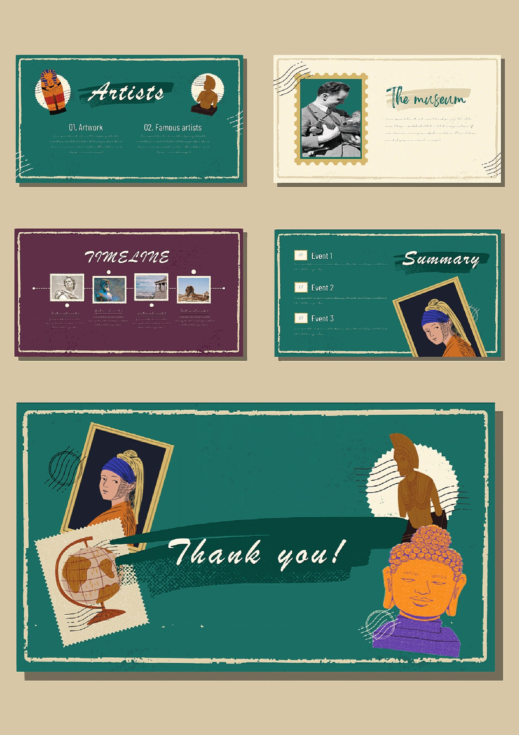 95欧美复古艺术ppt模板(647)