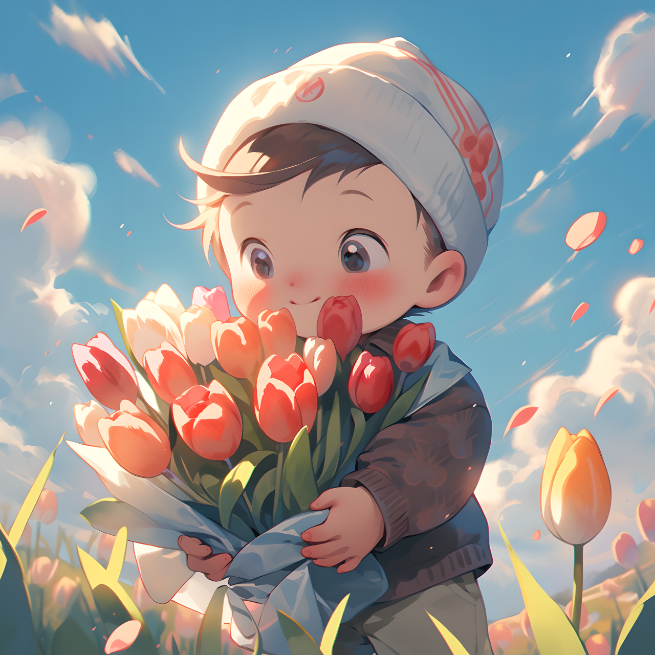 头像 | 抱花情头(男生篇) 「郁金香93花语:最爱,只在乎你一人」 好