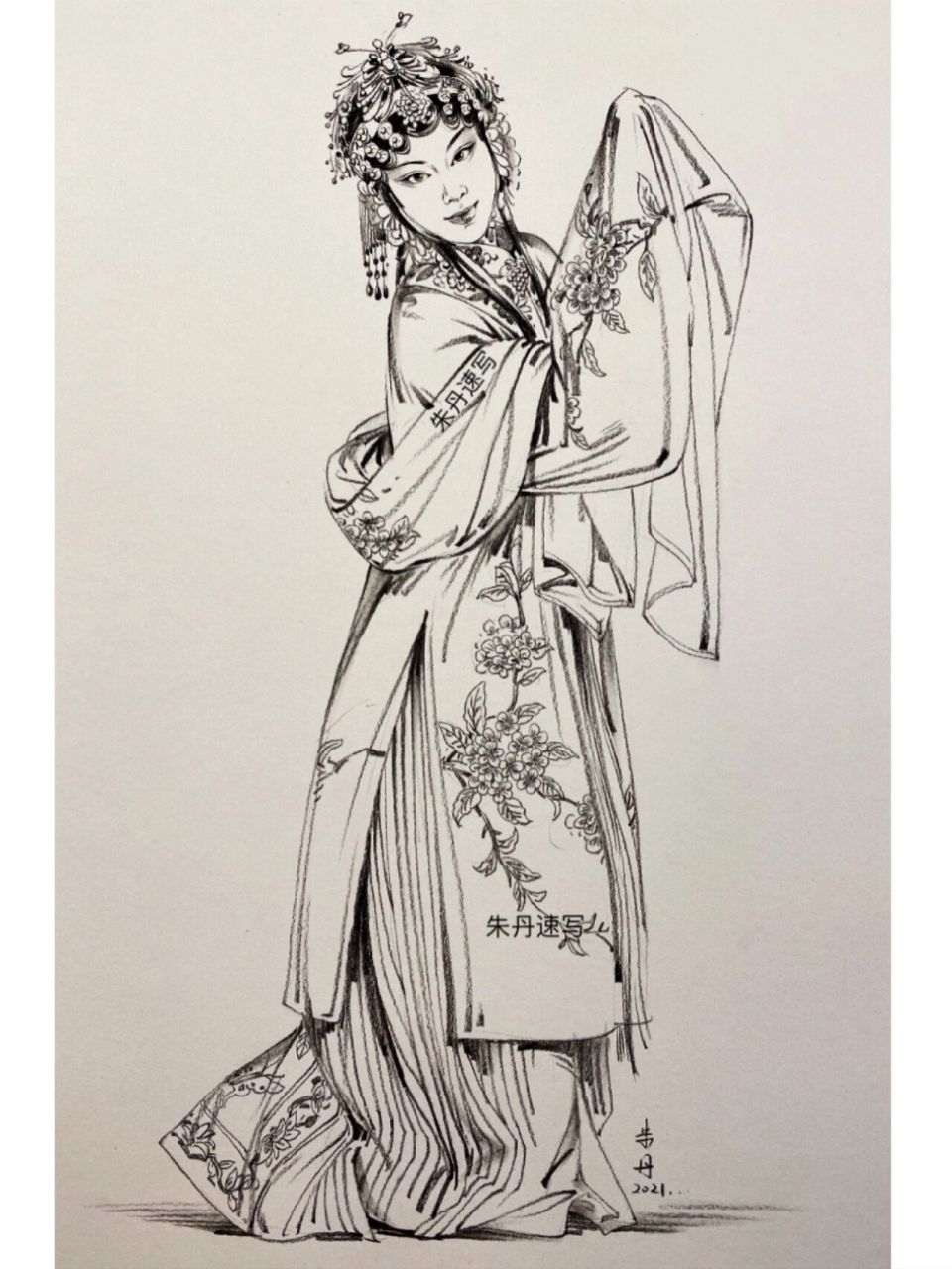 戏曲人物速写系列7815美术生趣味练习素材 画多了传统考试题材的
