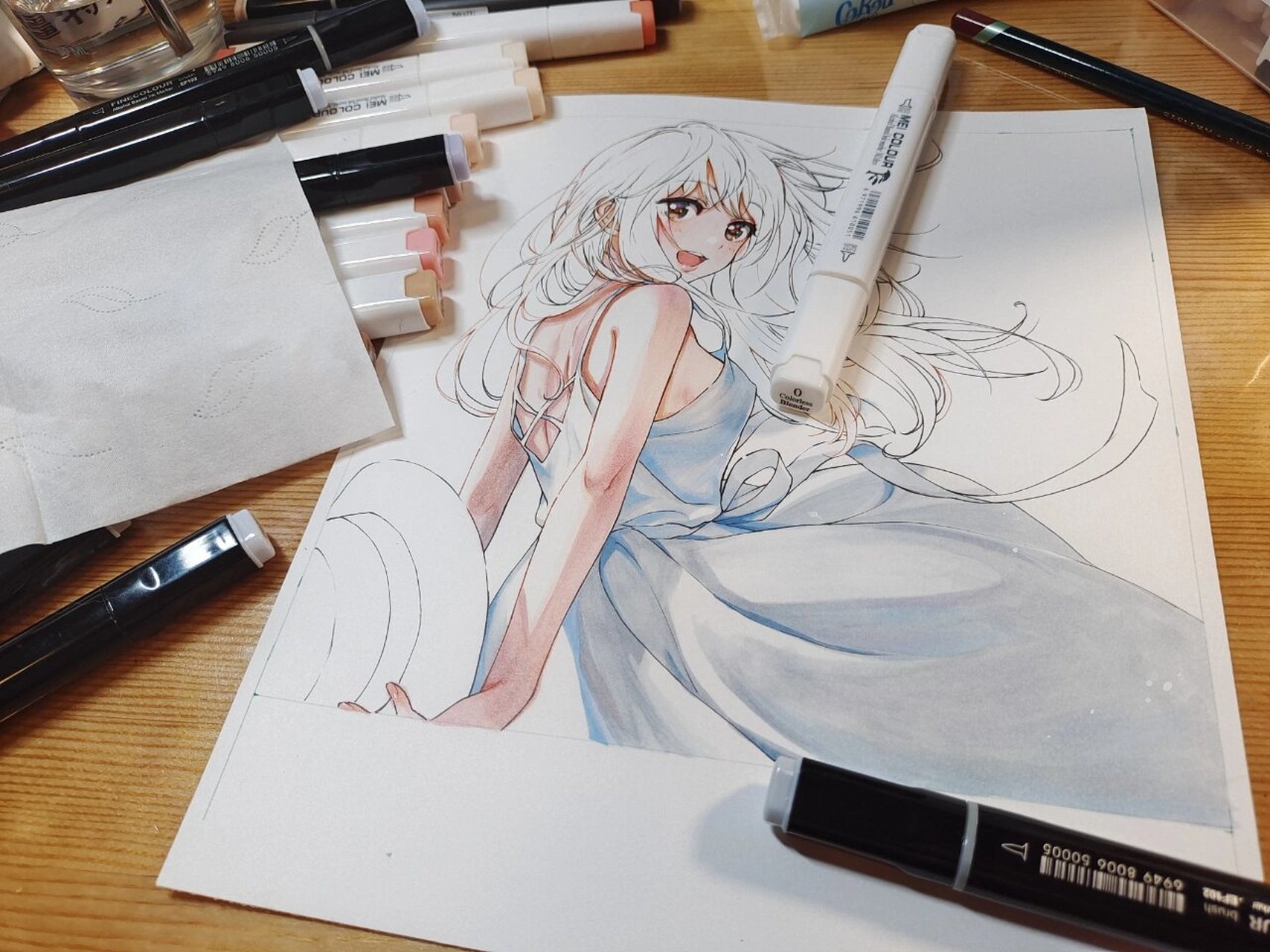 马克笔肤色上色步骤 前几天购入的美卡勒马克笔肤色36色到货了,网上