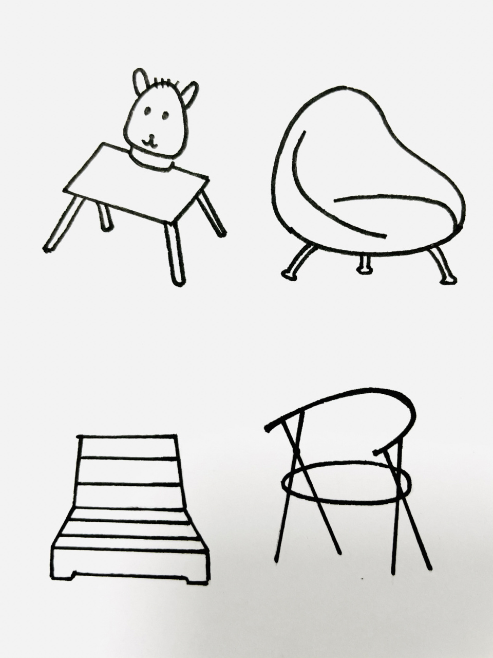 【简笔画】椅子90 分享一组椅子简笔画 各种形态的 一应俱全 真是想