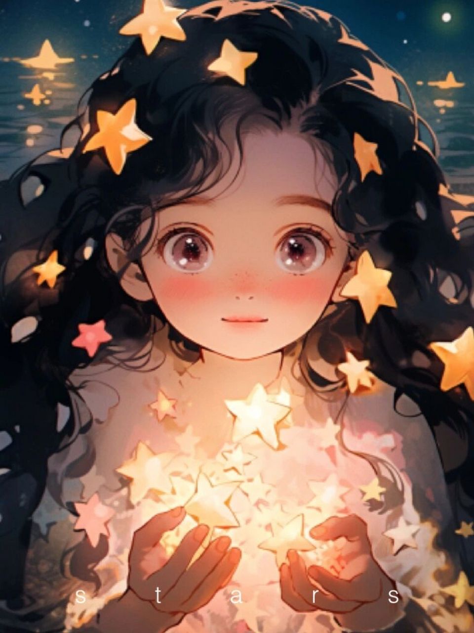治愈系少女捧星星头像&壁纸|星与心愿✨🌟💫  这里是会画画会ai