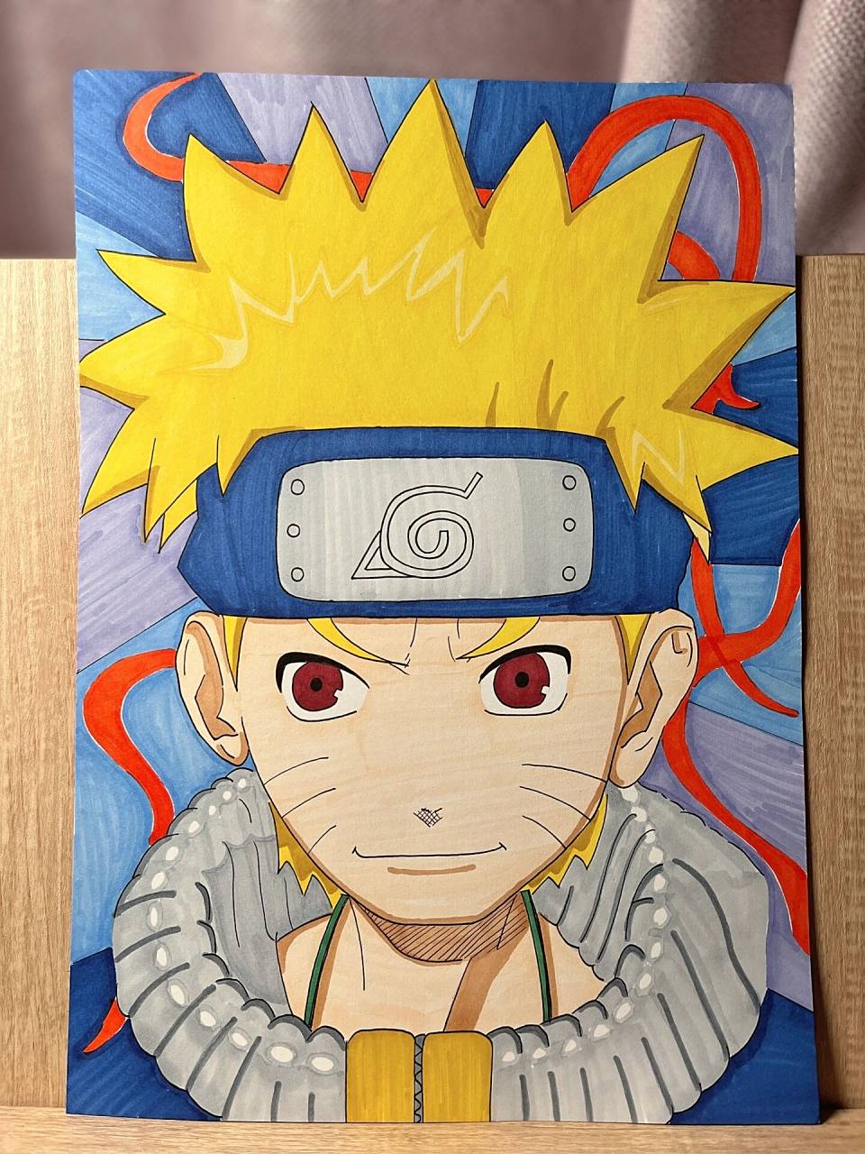 马克笔手绘 |火影漫画人物 鸣人(附线稿) 做一个新的尝试,动漫人物来