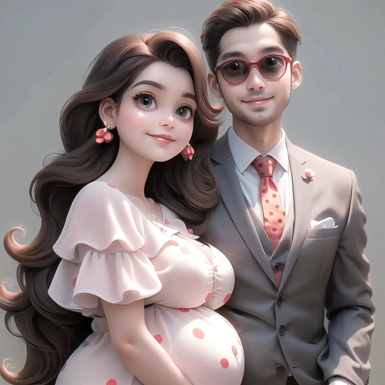 一家三口头像～漂亮的孕妈妈 喜欢9315取图