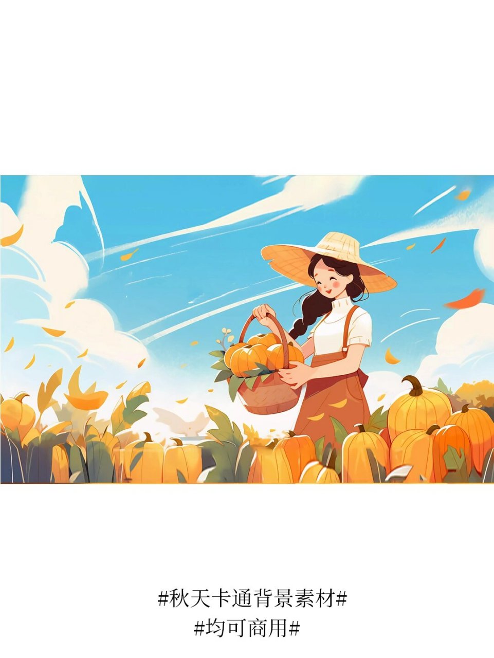 素材分享|一组秋天卡通背景素材 碧云天,黄叶地,秋色连波,波上寒烟翠.