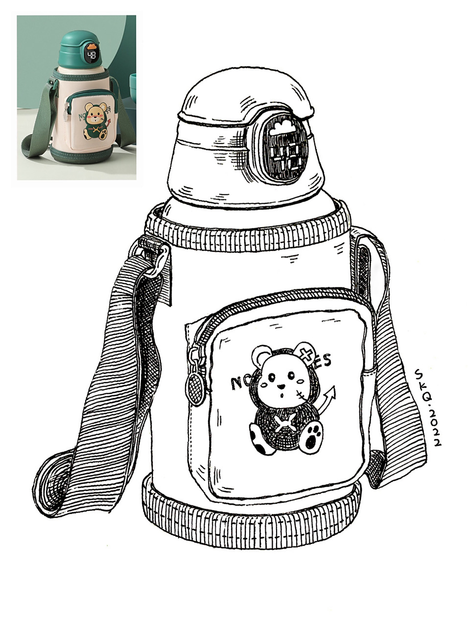 静物写生|线描保温杯(内附过程图)