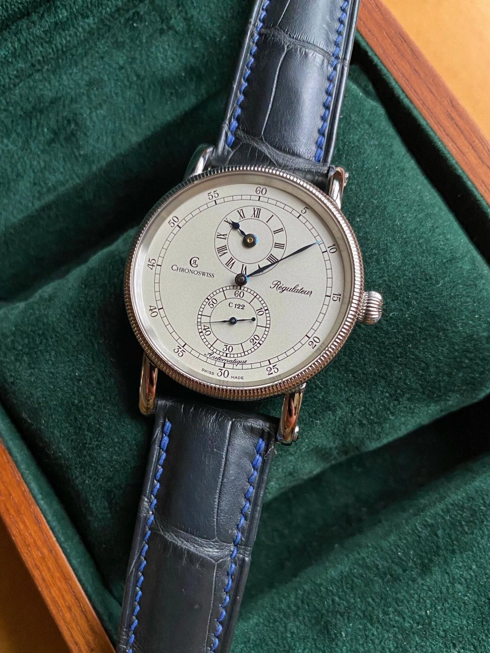 瑞宝ch1223三针一线规范针复古典自动机械表 瑞宝chronoswiss在瑞士