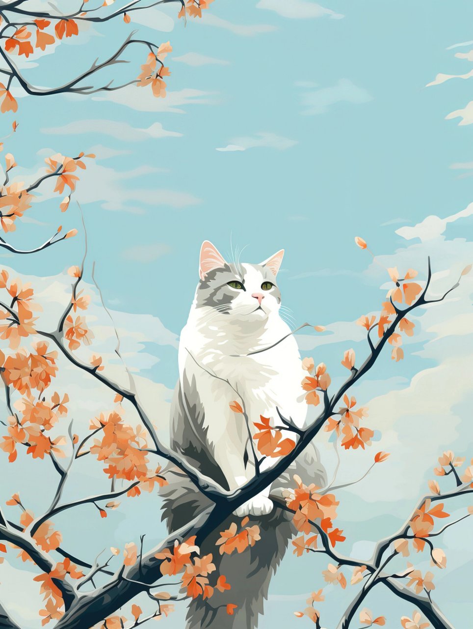 唯美手绘猫咪壁纸分享《素材自取》 每个女孩子,都是一个小猫咪🦄