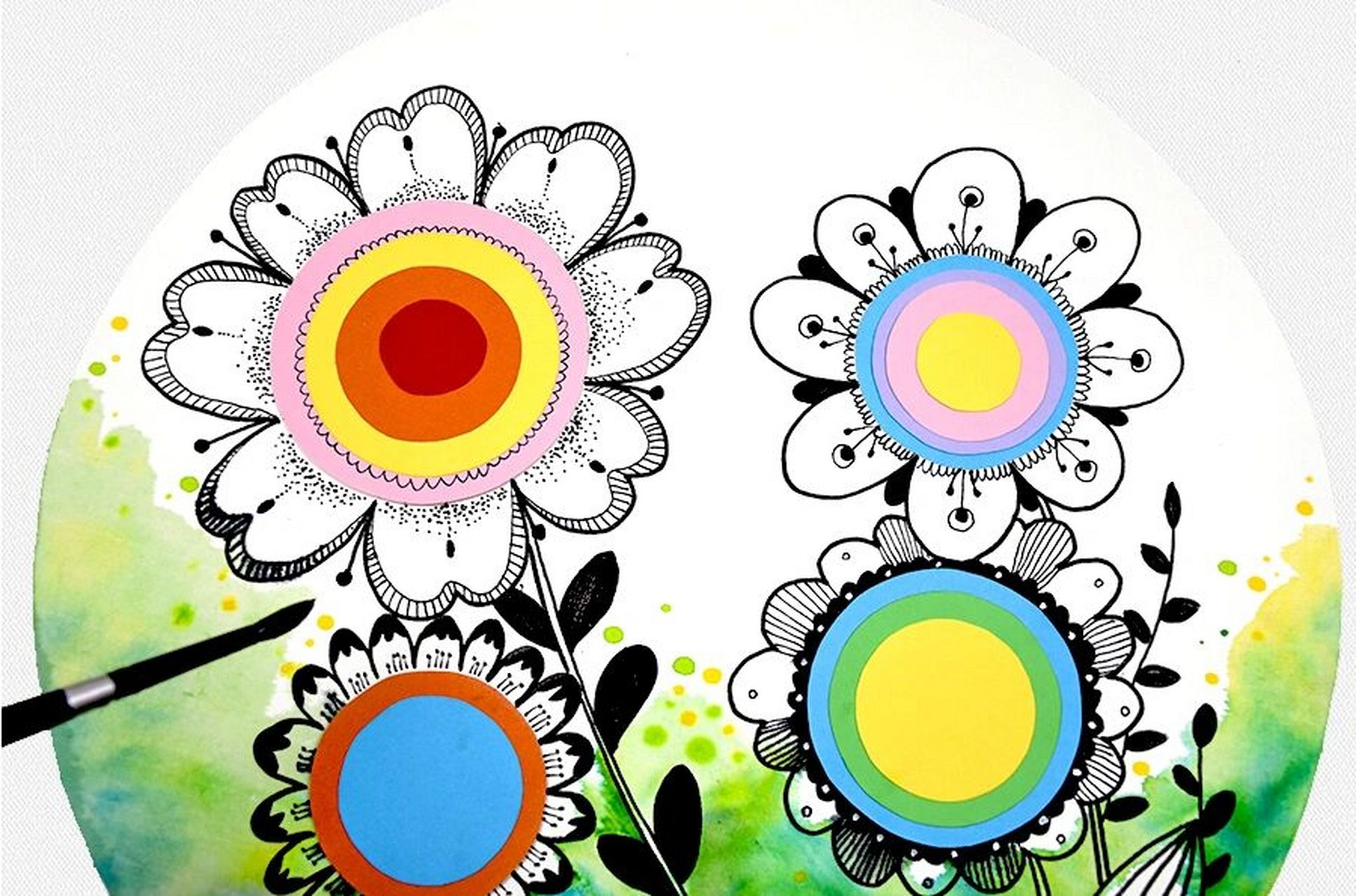 儿童画教程|花儿朵朵开 【教学重难点】 98 ①欣赏花朵的颜色,感受