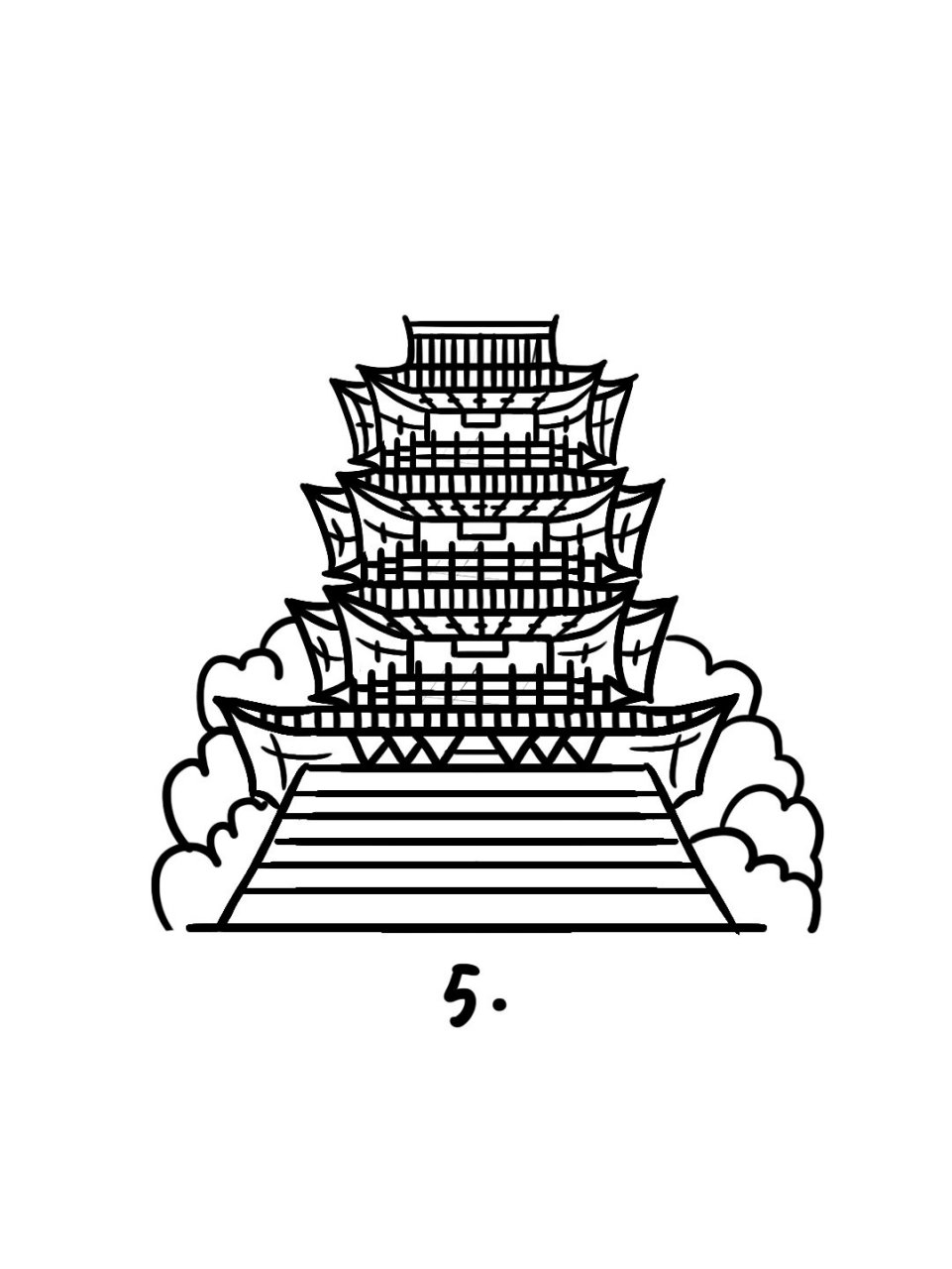 如何画莆田妈祖阁|地标建筑简笔画教程64 地标建筑简笔画教程64-莆田