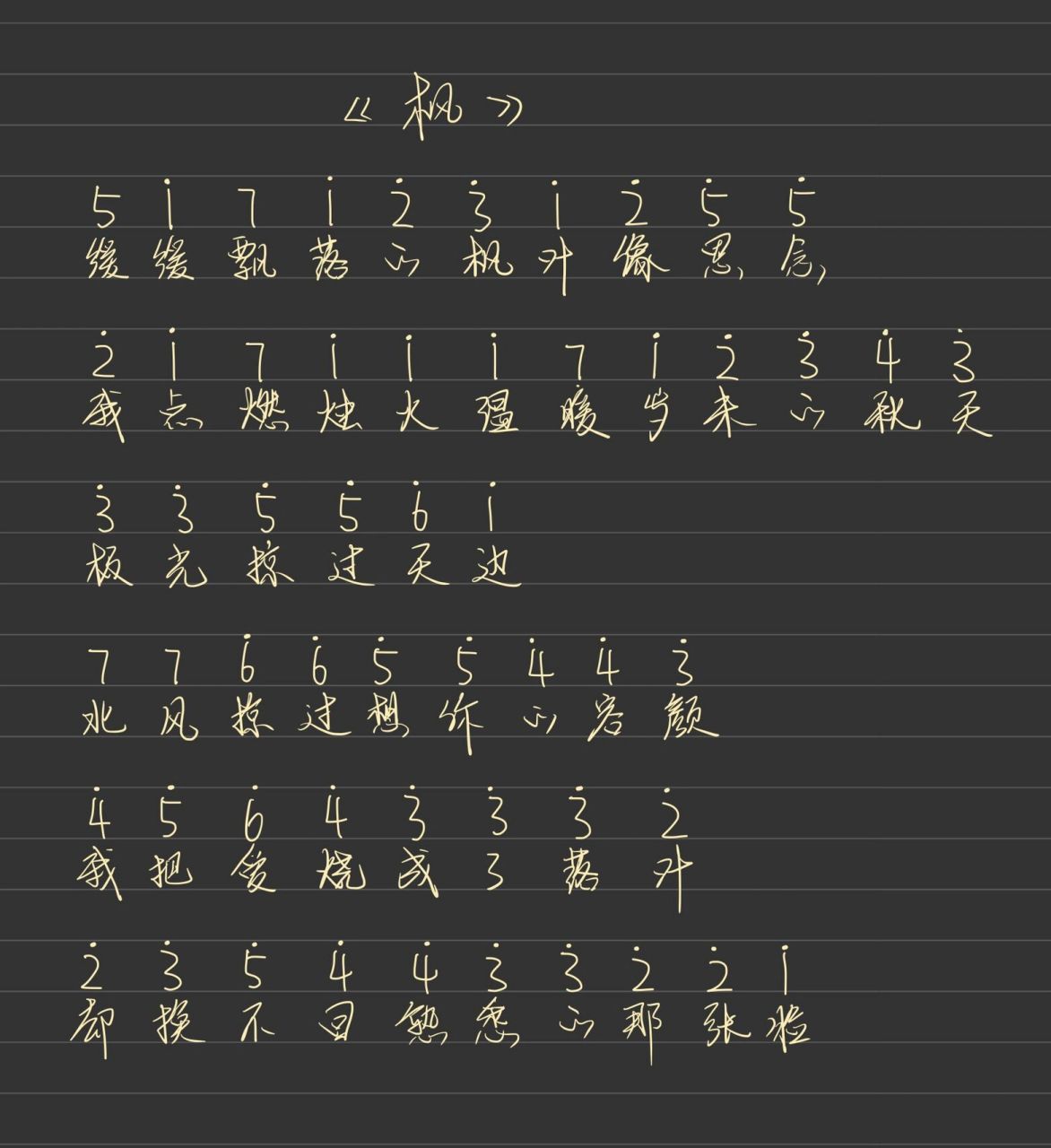 《枫》光遇|钢琴简谱|拇指琴谱