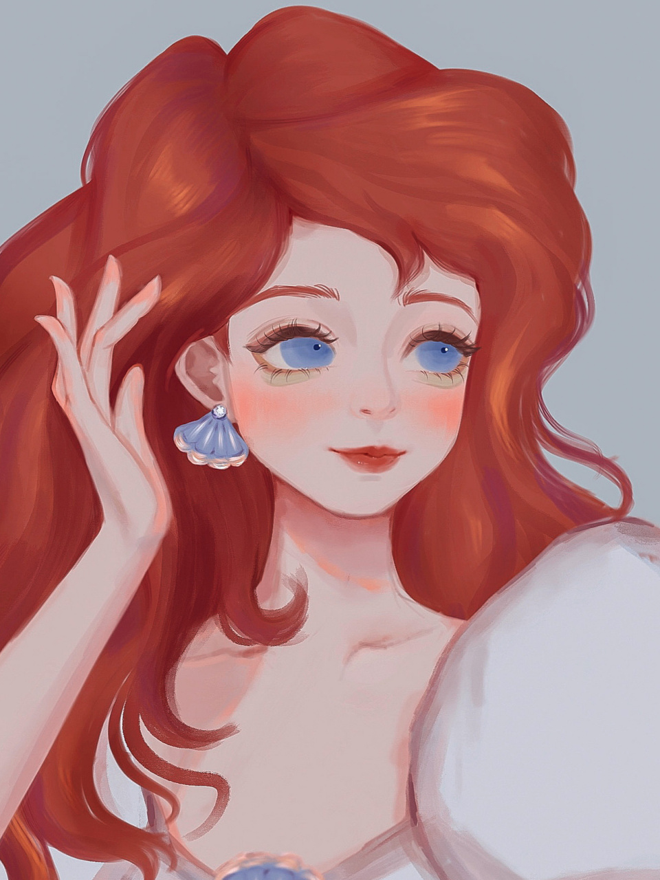 【迪士尼公主系列插画】爱丽儿公主 用自己的画风画爱丽儿公主 #夏日