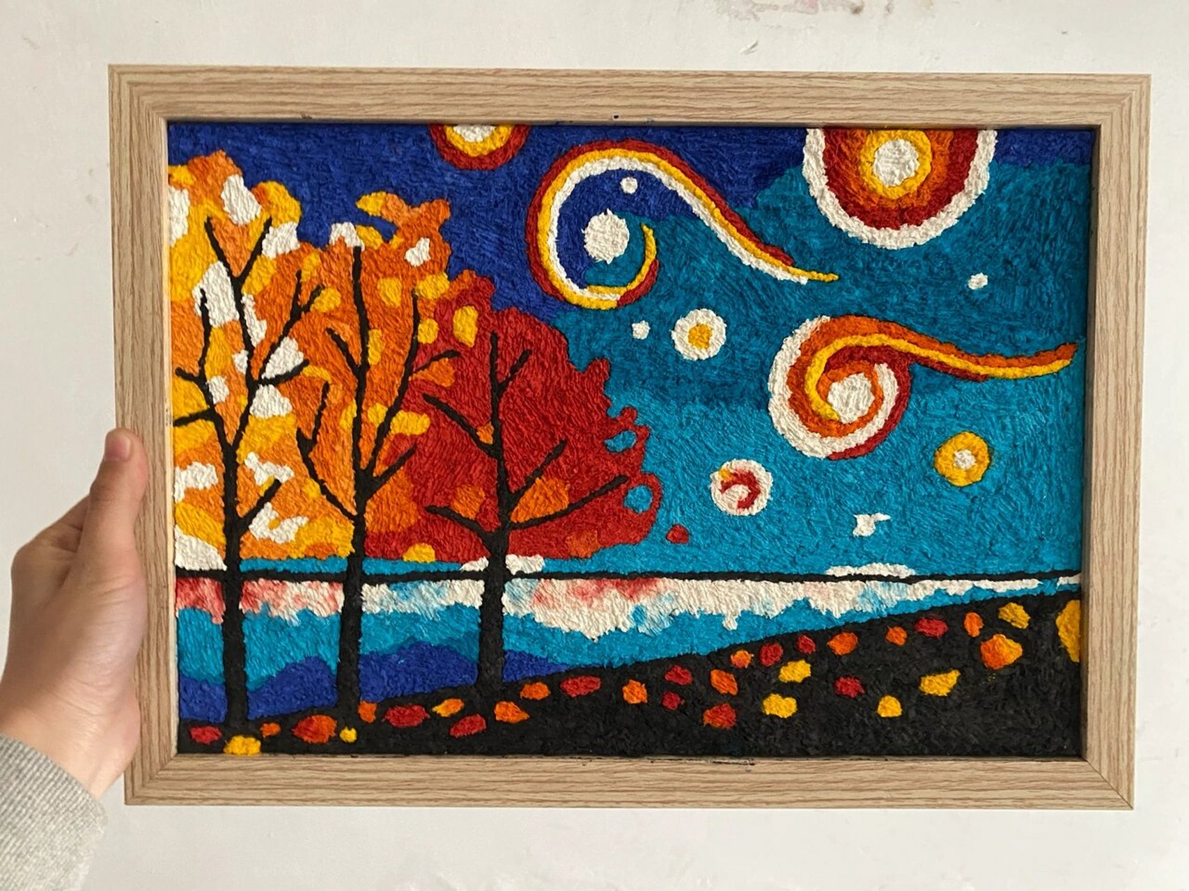 纸浆画——秋天风景