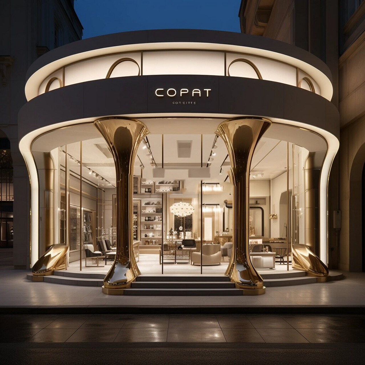 第八十七期|奢侈品类珠宝店铺门头设计合集 室内户外都适用,金属电镀