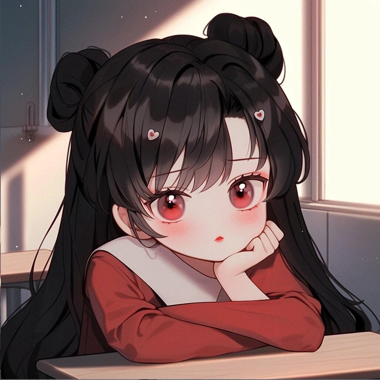 可爱女生头像:百无聊赖发呆的你