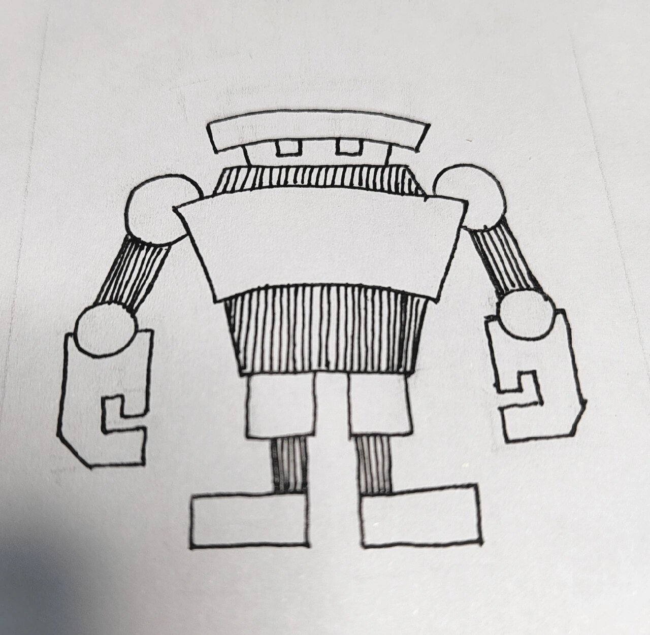 简笔画(20/60)—机器人    弟弟最近可喜欢机器人了,今天专门画了他