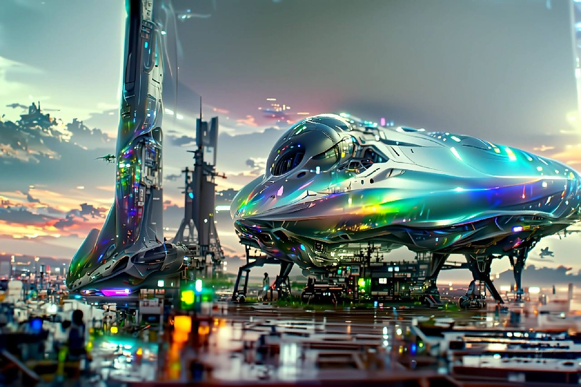 ai绘画之未来感科幻飞船