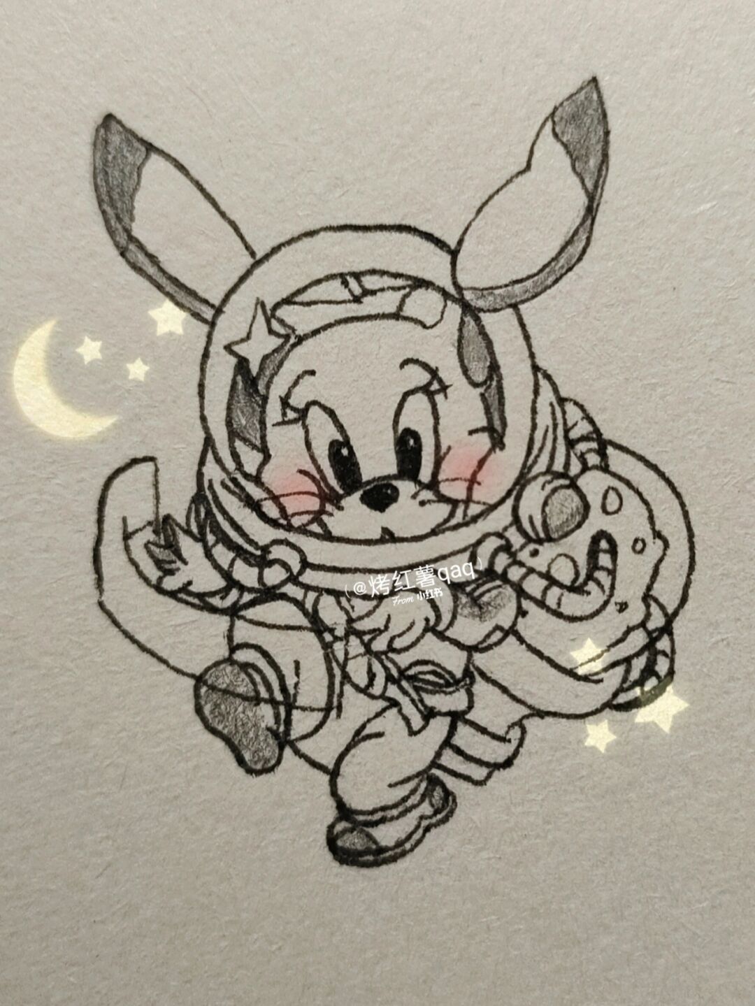 泰菲·星海之梦简笔画教程~ #简笔画教程# #简笔画# #猫和老鼠# 已