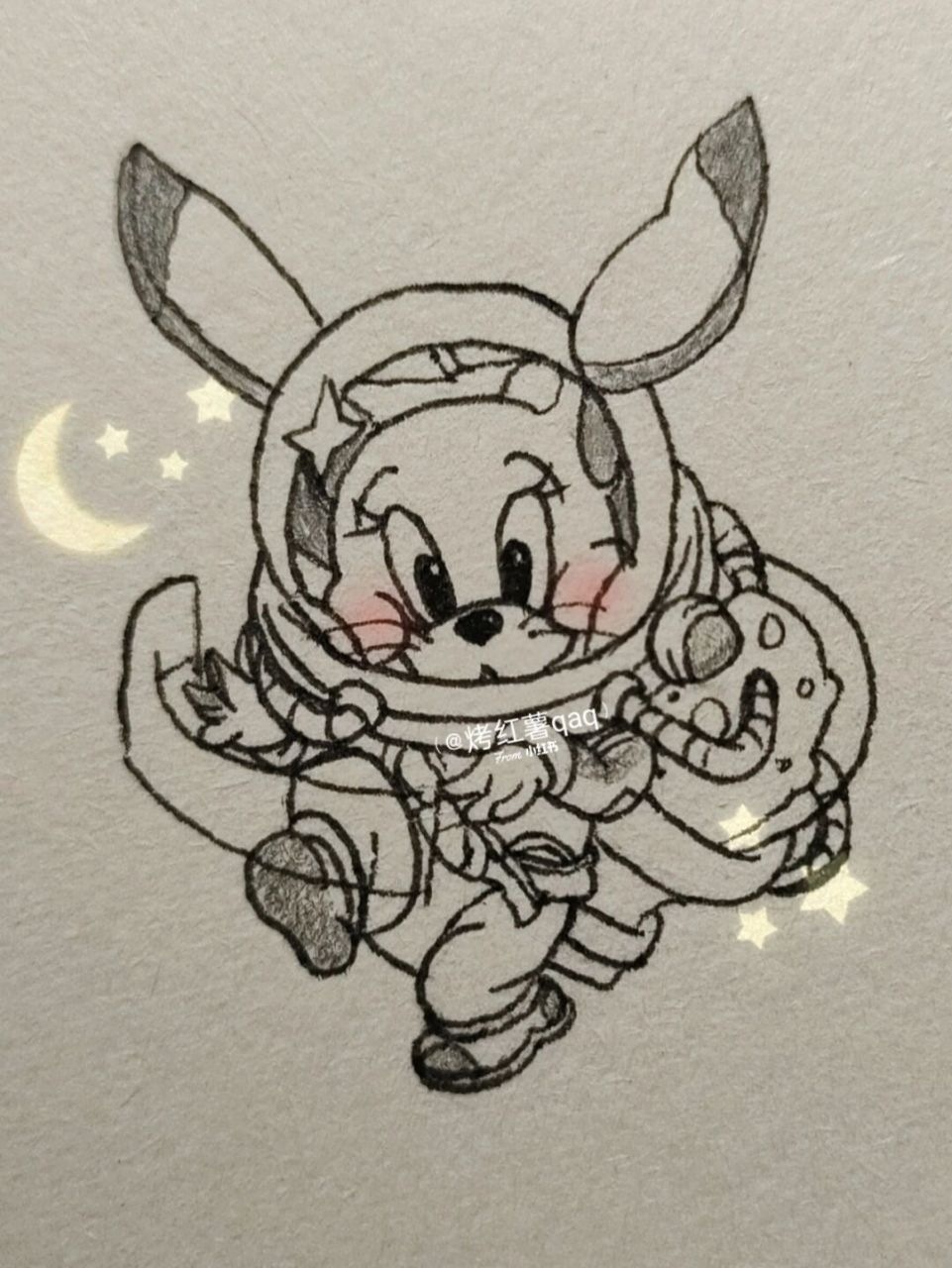 泰菲·星海之梦简笔画教程~ #简笔画教程# #简笔画# #猫和老鼠# 已