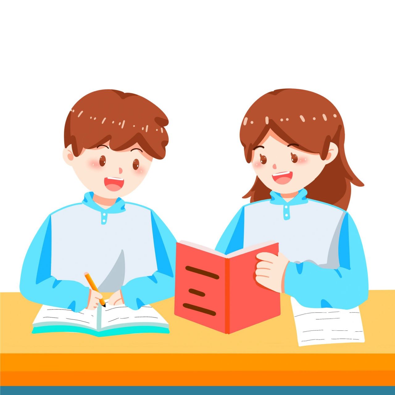 卡通人物97上课学习97免抠素材 99今日素材 	 96学生读书上课