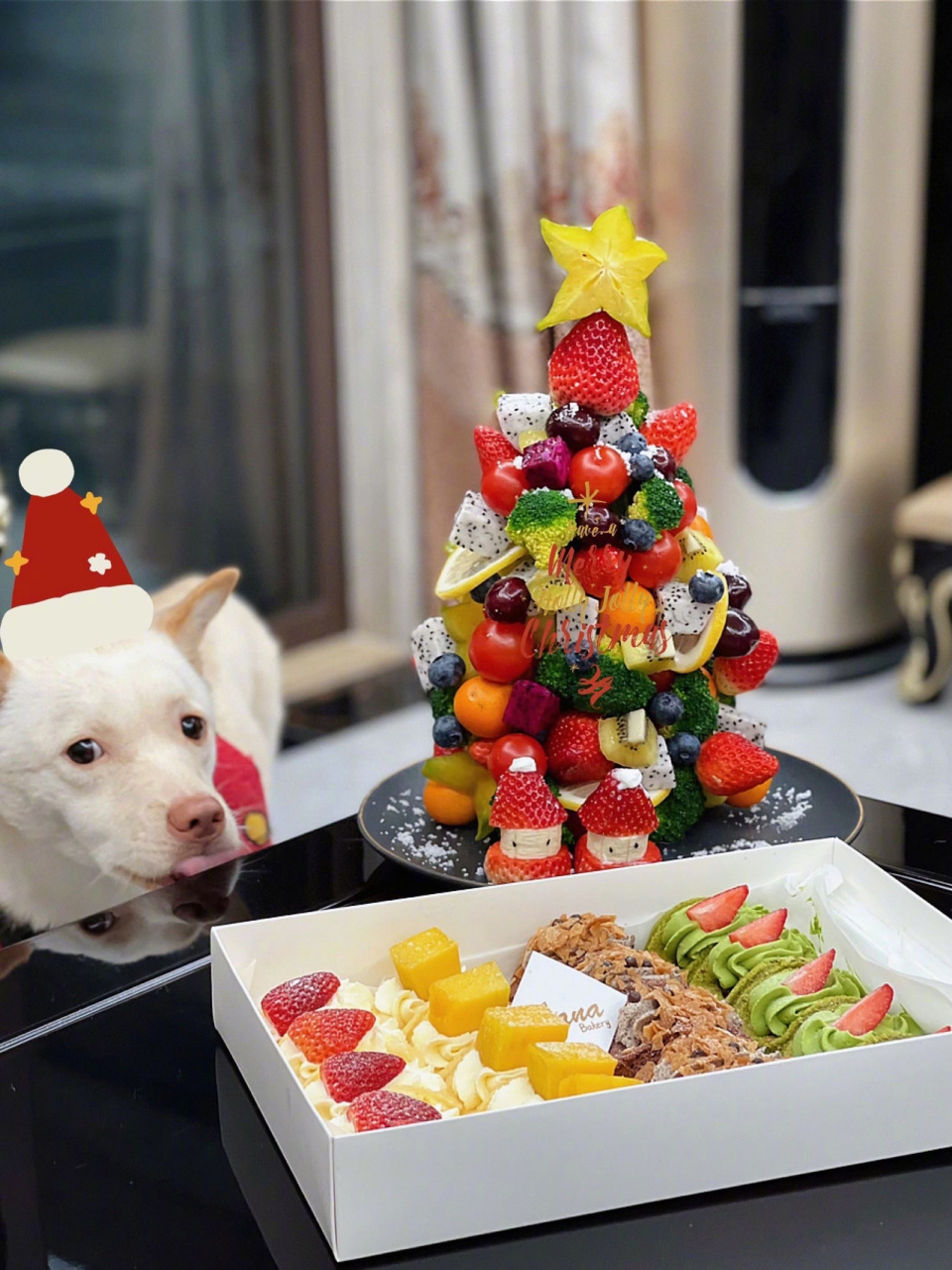 自制|圣诞水果树,圣诞聚会必备果盘.
